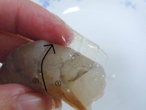 エビとアスパラのマヨネーズ和え4-エビの下処理3